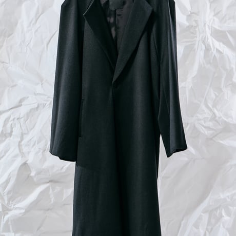 DK28-08-C06／Wool Twill Double Cloth Minimal Design Coat／2COLORS
