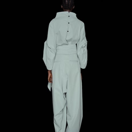 DK30-03-P04／80/2 GV Stretch Chambray Wide-leg Pants／2COLORS