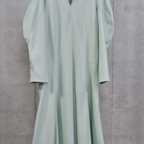 DK30-CS03-D06／Technorama Double-Knit V-neck long dress／2COLORS