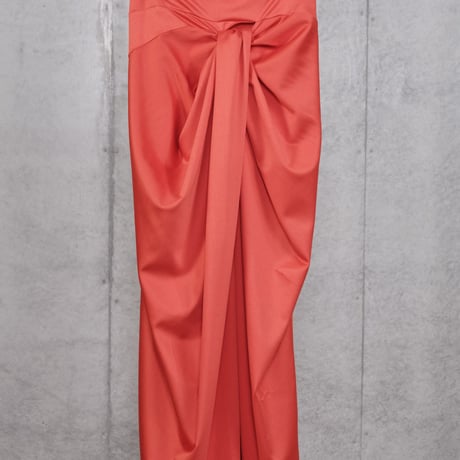 DK30-05A/B-S01／BONOTTO Liquid Wool Satin / Acetate Double Satin Twisted Long Skirt／3COLORS
