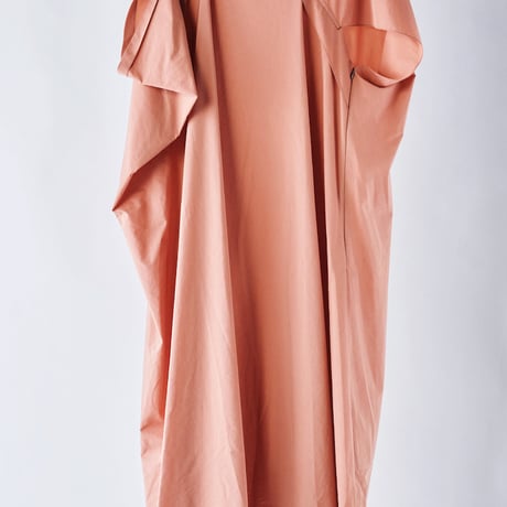 DK29-02-O04／Ny/C Luster Poplin Asymmetric Dress／2COLORS