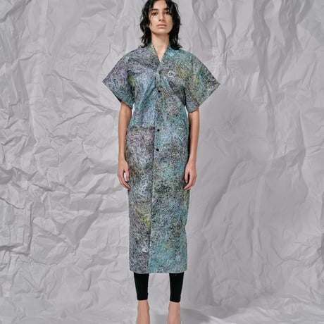 DK28-SP01-V02／Multicolor Recycled Thread Embroidery I-line dress／1COLOR