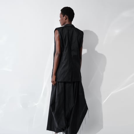 DK29-08-P05／Whisper Flow Cut Jacquard Volume Pants／2COLORS