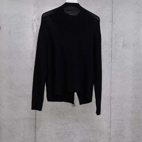 DK30-K02-T05／Wool High-Gauge Knit Asymmetrical Button Top／3COLORS