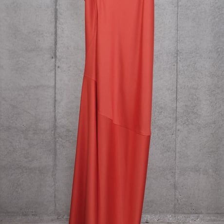 DK30-05A/B-D02／BONOTTO Liquid Wool Satin / Acetate Double Satin One-shoulder Dress／3COLORS