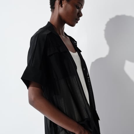DK29-CS05-V01／Nylon Power Net Shirt-Style Gilet／2COLORS
