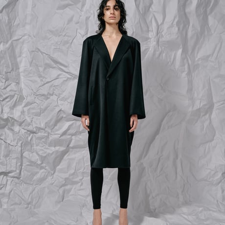 DK28-08-C06／Wool Twill Double Cloth Minimal Design Coat／2COLORS