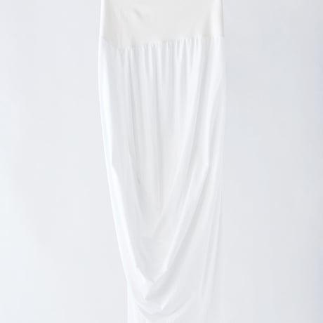 DV-065／“BASICS” 30/1 UV Mercerized Jersey Asymmetric Drape Skirt／2COLORS