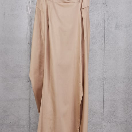 DK30-05A/B-S01／BONOTTO Liquid Wool Satin / Acetate Double Satin Twisted Long Skirt／3COLORS