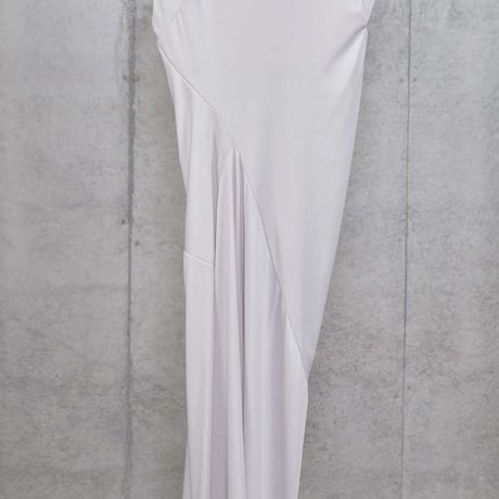 DK30-CS02-O05／100d PLA Smooth Knotted Draped Dress／2COLORS