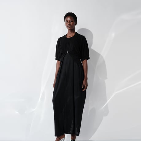 DK29-CS02-H02／Triacetate Cool Ponte Zip Bolero／2COLORS