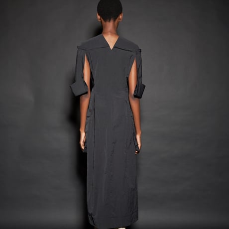 DK25-11-D08／Linen/Pe Mixed Weave Cloth Long Dress／2COLORS