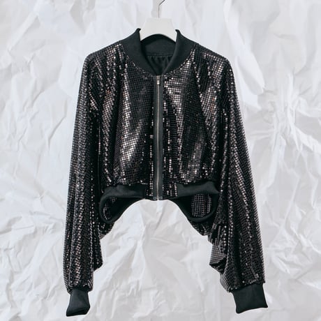 SP02-J07／“BASICS” Metalic Palette Pattern Short Bomber Jacket／1COLOR