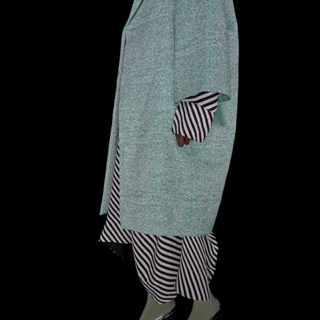 DK30-07-C07／Grain Bright Jacquard Raglan Sleeve Coat／2COLORS