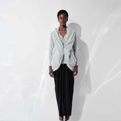DK29-CS05-H03／Nylon Power Net Double-Zip Cardigan／2COLORS