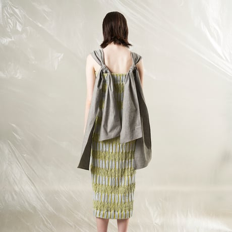 DK27-CS05-O06／High-Twist Double Jacquard Dress／2COLORS