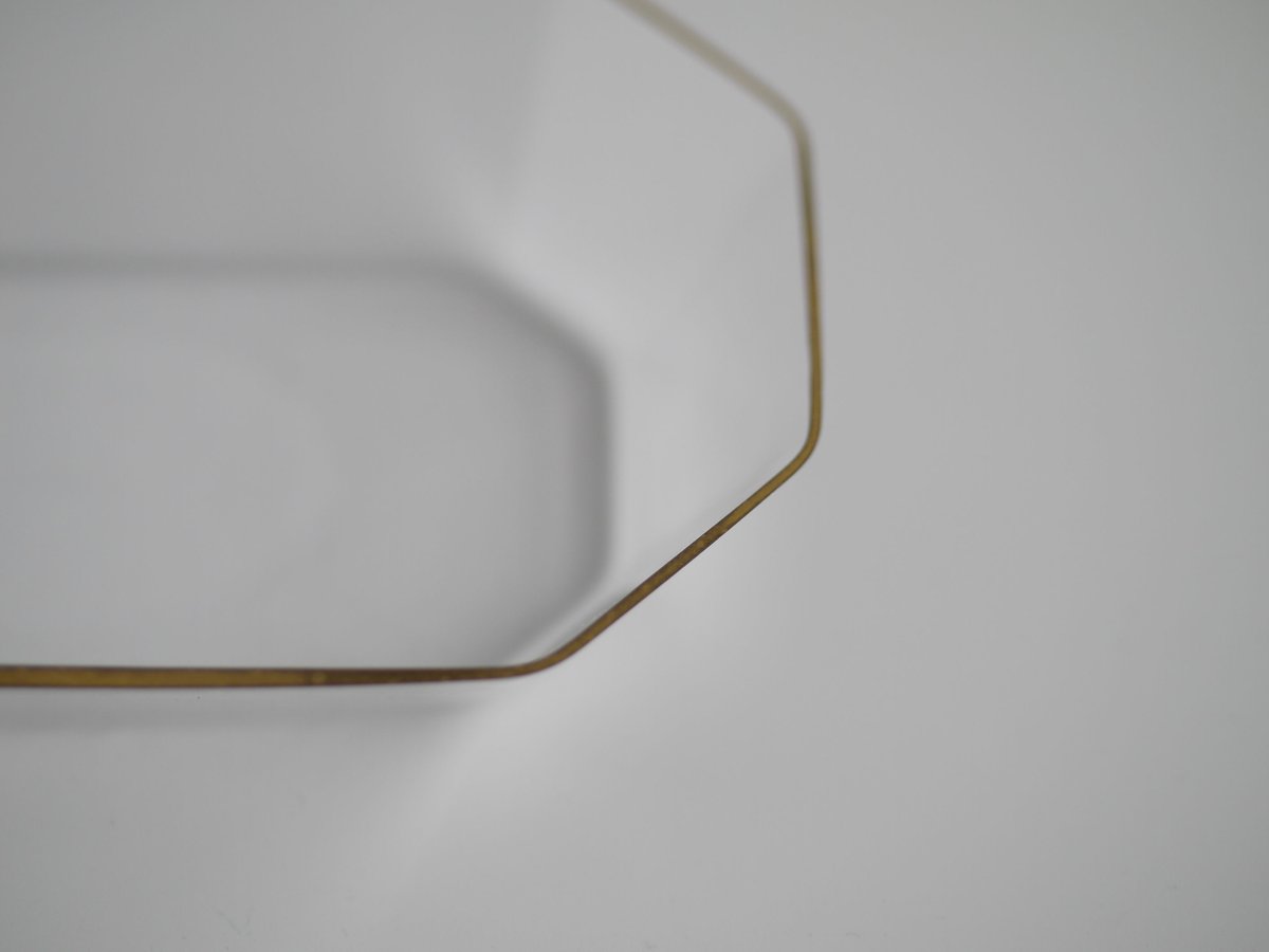 cryst様☆谷口嘉 ガラス製 金色の縁取りのオーバル皿 谷口嘉 金縁リム皿 | ぶどうのたね