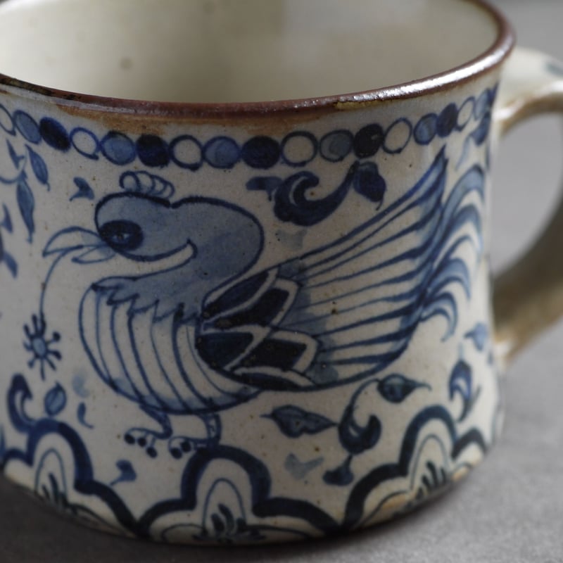染付 マグ 鳥 / ヒヅミ峠舎 | cafe design shop ninaite