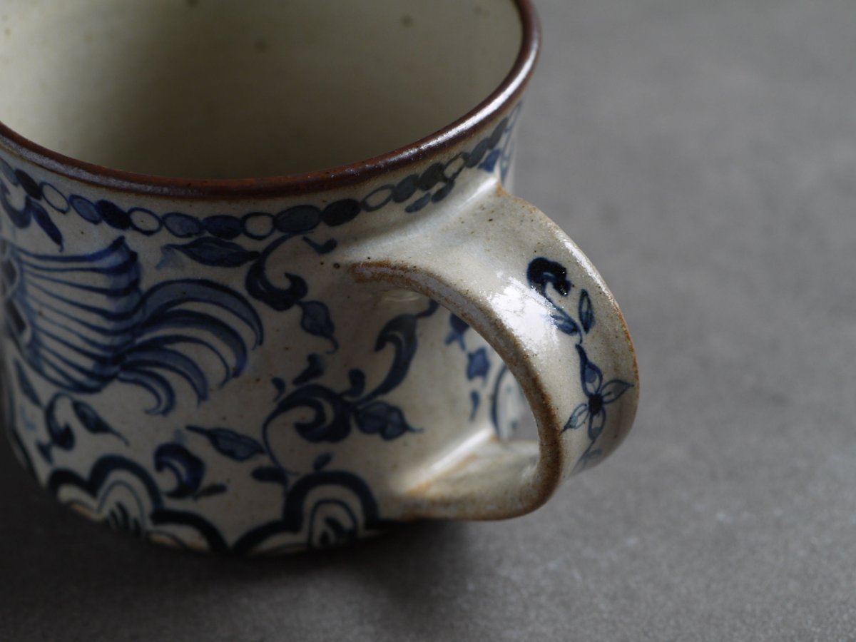 染付 マグ 鳥 / ヒヅミ峠舎 | cafe design shop ninaite