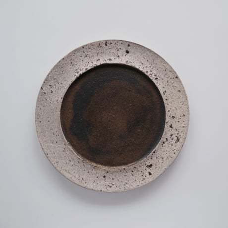 白砂×枯金 リム皿 21cm / 若狹 祐介 | cafe design shop ninaite