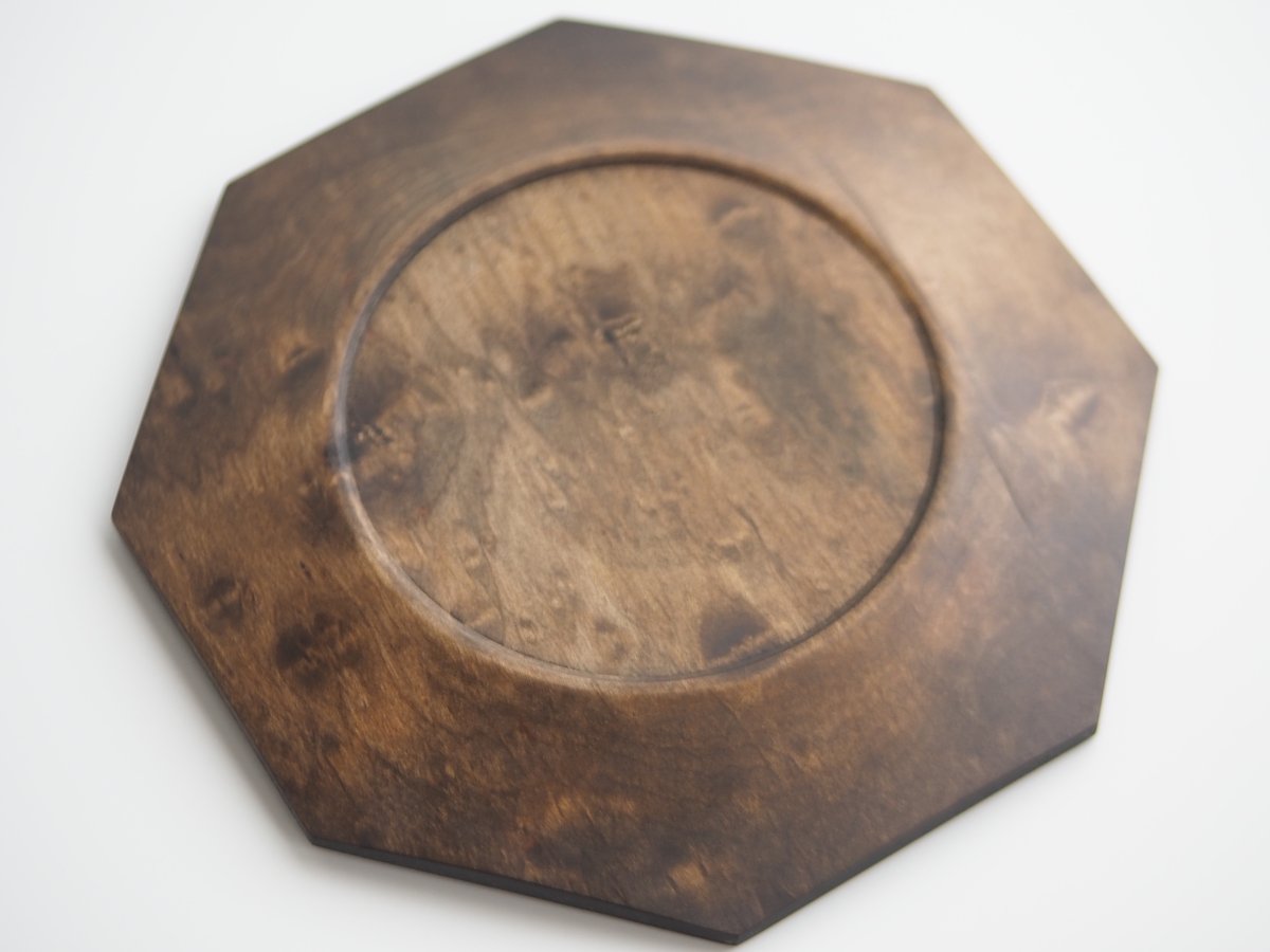 オクトゴナルプレート 山桜・鉄染 6寸 / 鈴木 潤吾 | cafe design shop