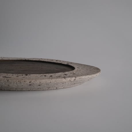 白砂×枯金 リム皿  21cm / 若狹 祐介