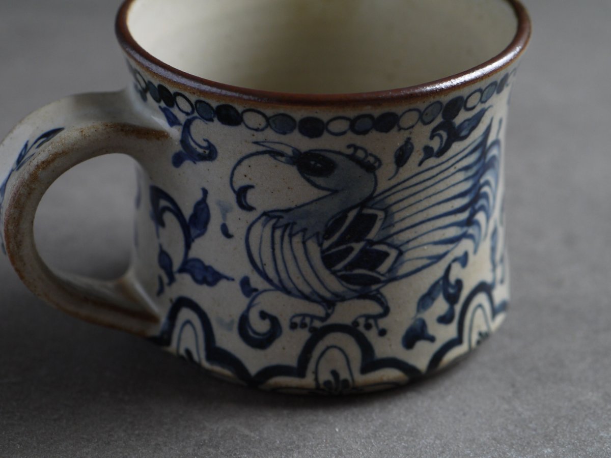 染付 マグ 鳥 / ヒヅミ峠舎 | cafe design shop ninaite