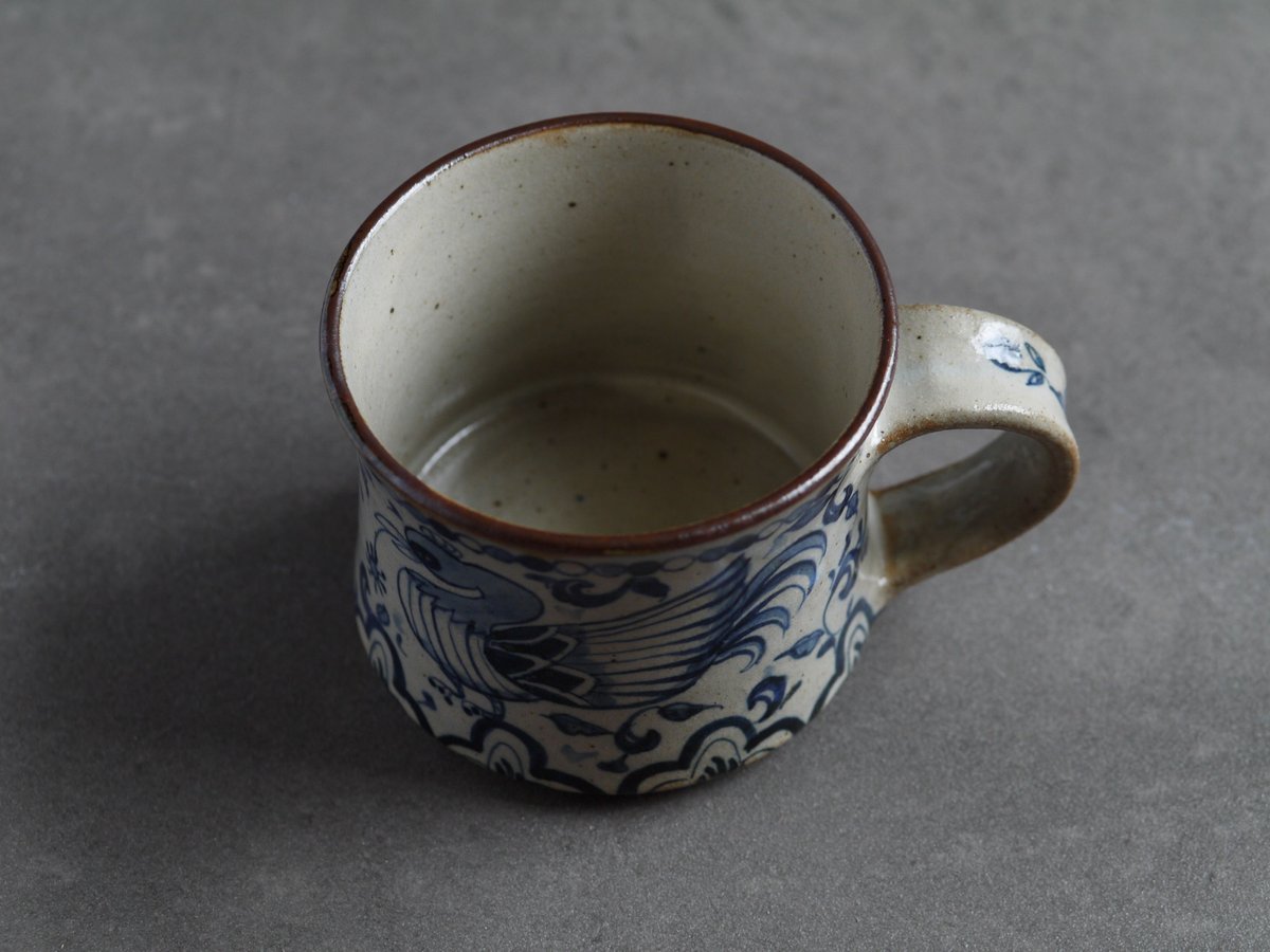 染付 マグ 鳥 / ヒヅミ峠舎 | cafe design shop ninaite