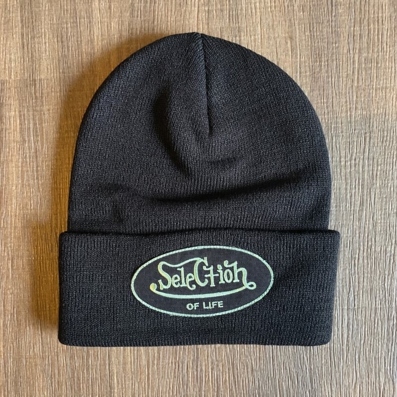 Selection of life. OVAL LOGO Beanie BLACK×MINTG