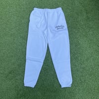 Selection of life. Cursive Embroidery LOGO Pants WHITE