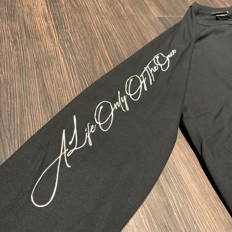 Selection of life. Cursive 3/4 Sleeve Raglan Tee BLACK×WHITE