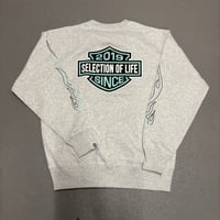 Selection of life. FIRE PATTERN Crew ASH×TURQUOISE