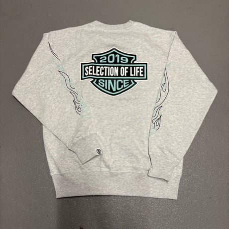 Selection of life. FIRE PATTERN Crew ASH×TURQUOISE