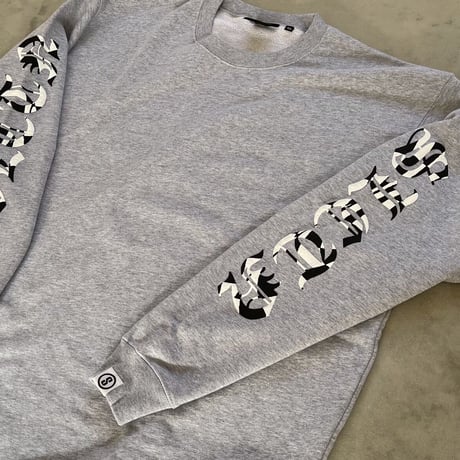 Selection of life. Checker Cross Print Crew Sweat BLACK