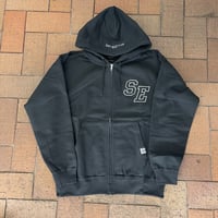 Selection of life. SE LOGO Zip Hoodie BLACK
