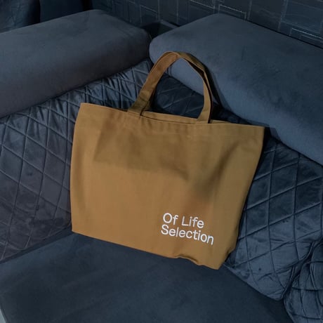 Selection of life. backward LOGO canvas tote CAMEL