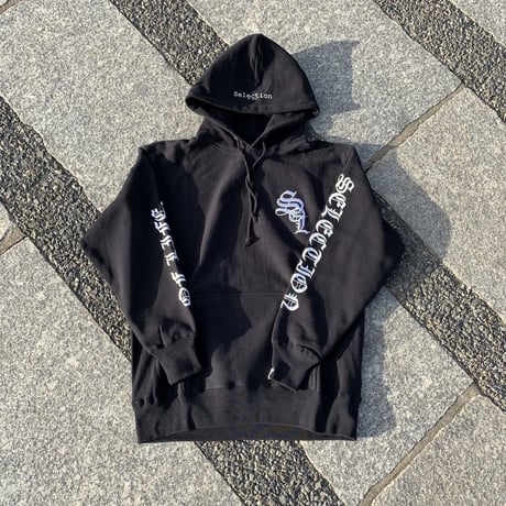 Selection of life. OLD ENGLISH Brand LOGO Hoodie BLACK