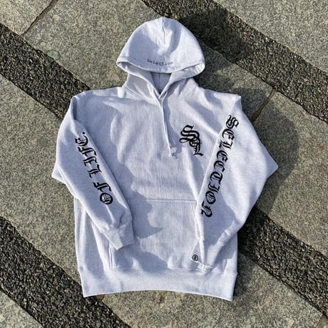 Selection of life. OLD ENGLISH Brand LOGO Hoodie ASH