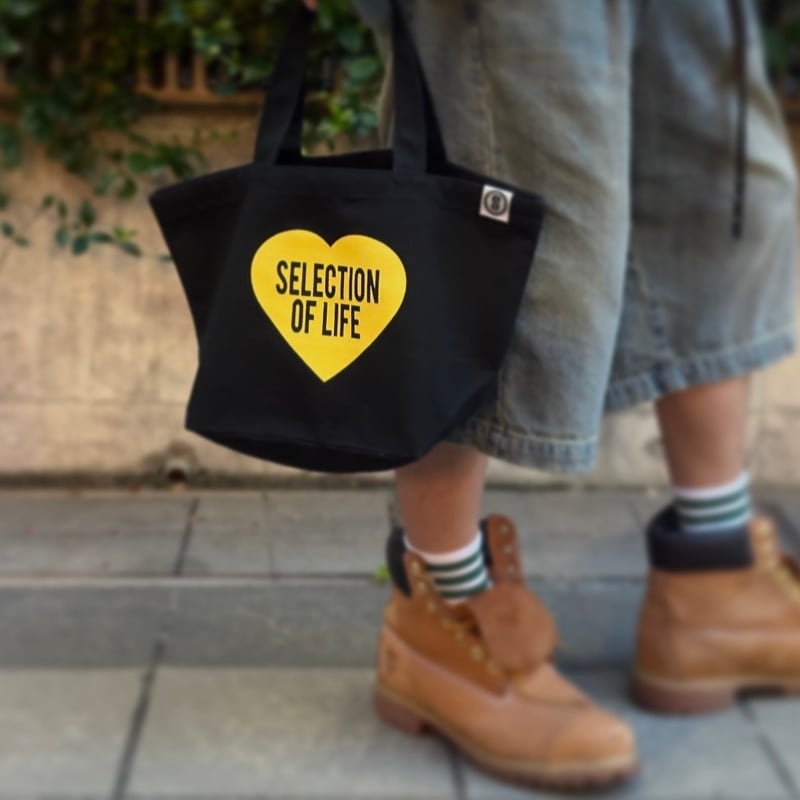 Selection of life. Heart LOGO Tote bag BLACK |
