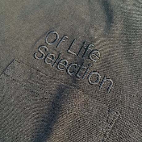 Selection of life. backward LOGO Pocket Tee BLACK