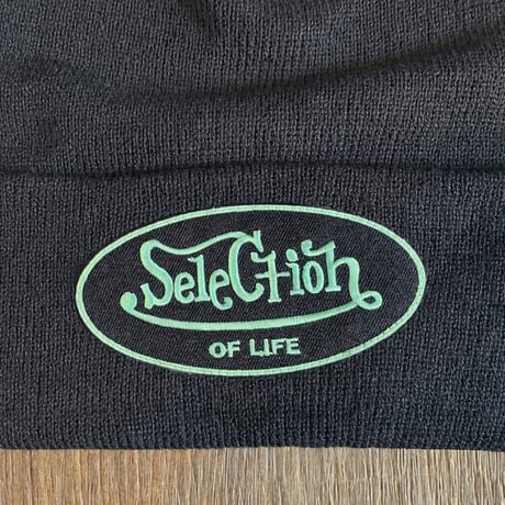 Selection of life. OVAL LOGO Beanie BLACK×MINTGREEN