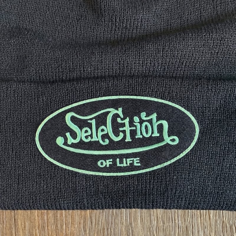 Selection of life. OVAL LOGO Beanie BLACK×MINTG