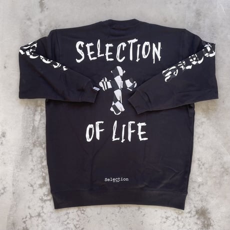 Selection of life. Checker Cross Print Crew Sweat BLACK