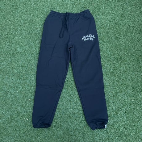 Selection of life. Cursive Embroidery LOGO Pants BLACK