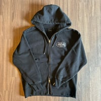 Selection of life. OVAL LOGO Zip Hoodie FADE BLACK×WHITE