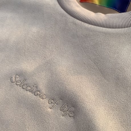 Selection of life. Suede Crew Sweat WHITE