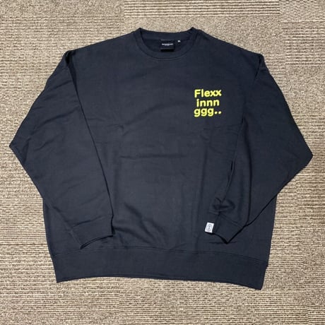 Selection of life. Flexing LOGO Crew Sweat BLACK