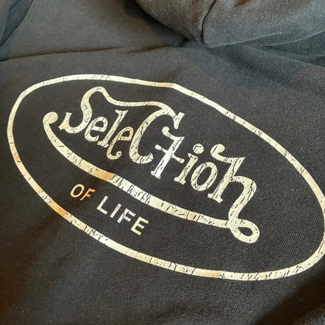 Selection of life. OVAL LOGO Zip Hoodie FADE BLACK×WHITE