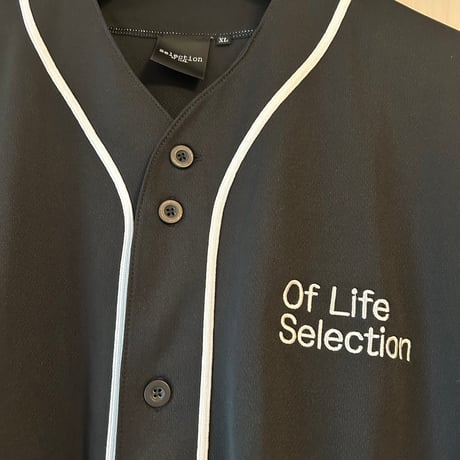 Selection of life. backward LOGO Game Shirt BLACK×WHITE