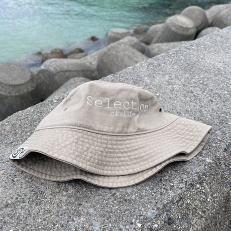 Selection of life. Brand LOGO Bucket Hat SAND